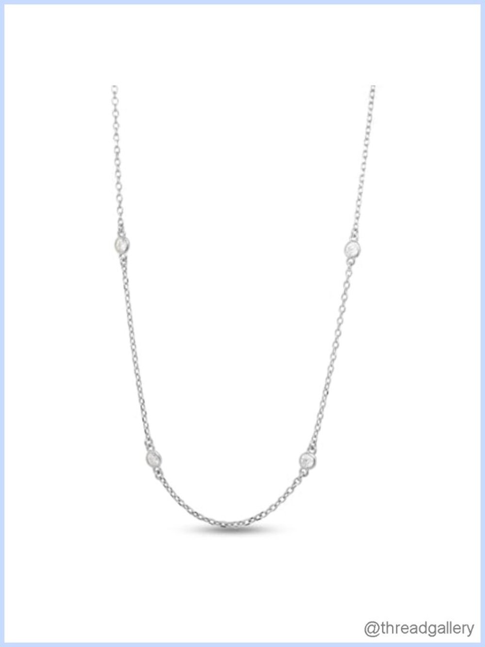 14k White Gold Over Sterling Silver Moissanite Station Necklace